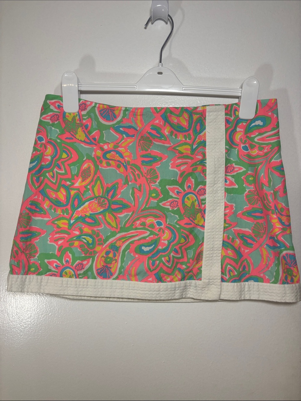 LILLY PULITZER SPENCE SKORT MAKE A SPLASH 100% COTTON BRIGHT FLUORESCENT sz10
